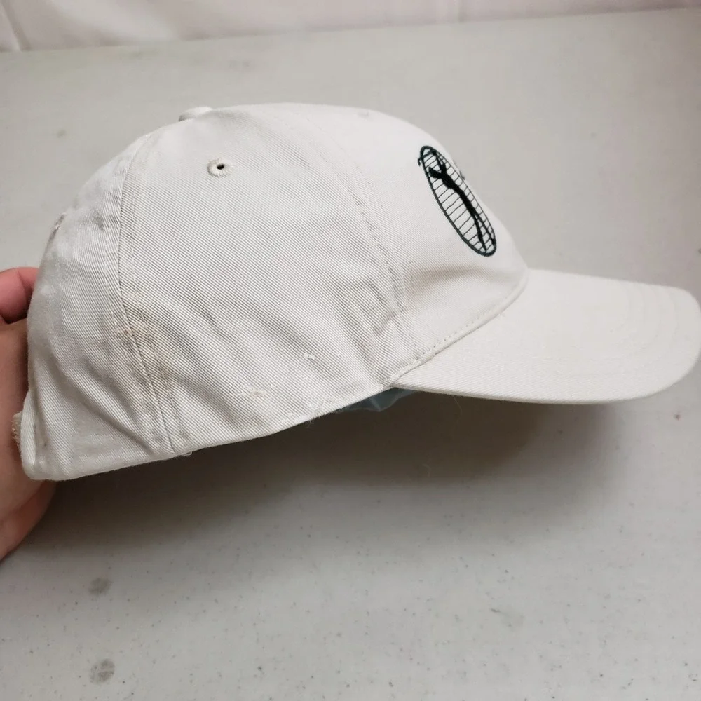 VINTAGE Santa Cruz Seniors Golf Hat Cap Mens Strap Back‎ Beige Golf Golfer *